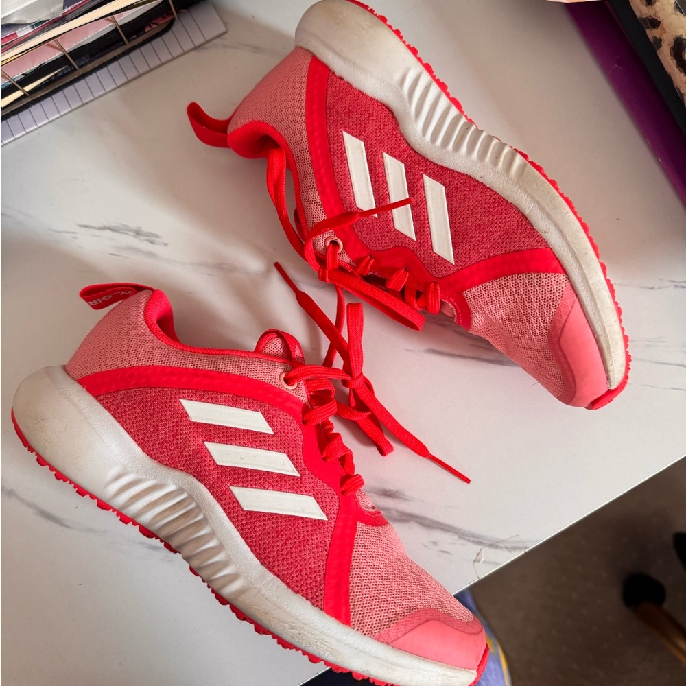 Adidas Vibrant Pink and Red Athletic Shoes